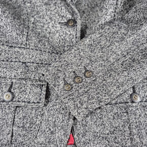 Cabi Gray Black 2 Button Wool Jacket Equestrian Hunt Scene Liner 2 Pockets 8 - Picture 5 of 7